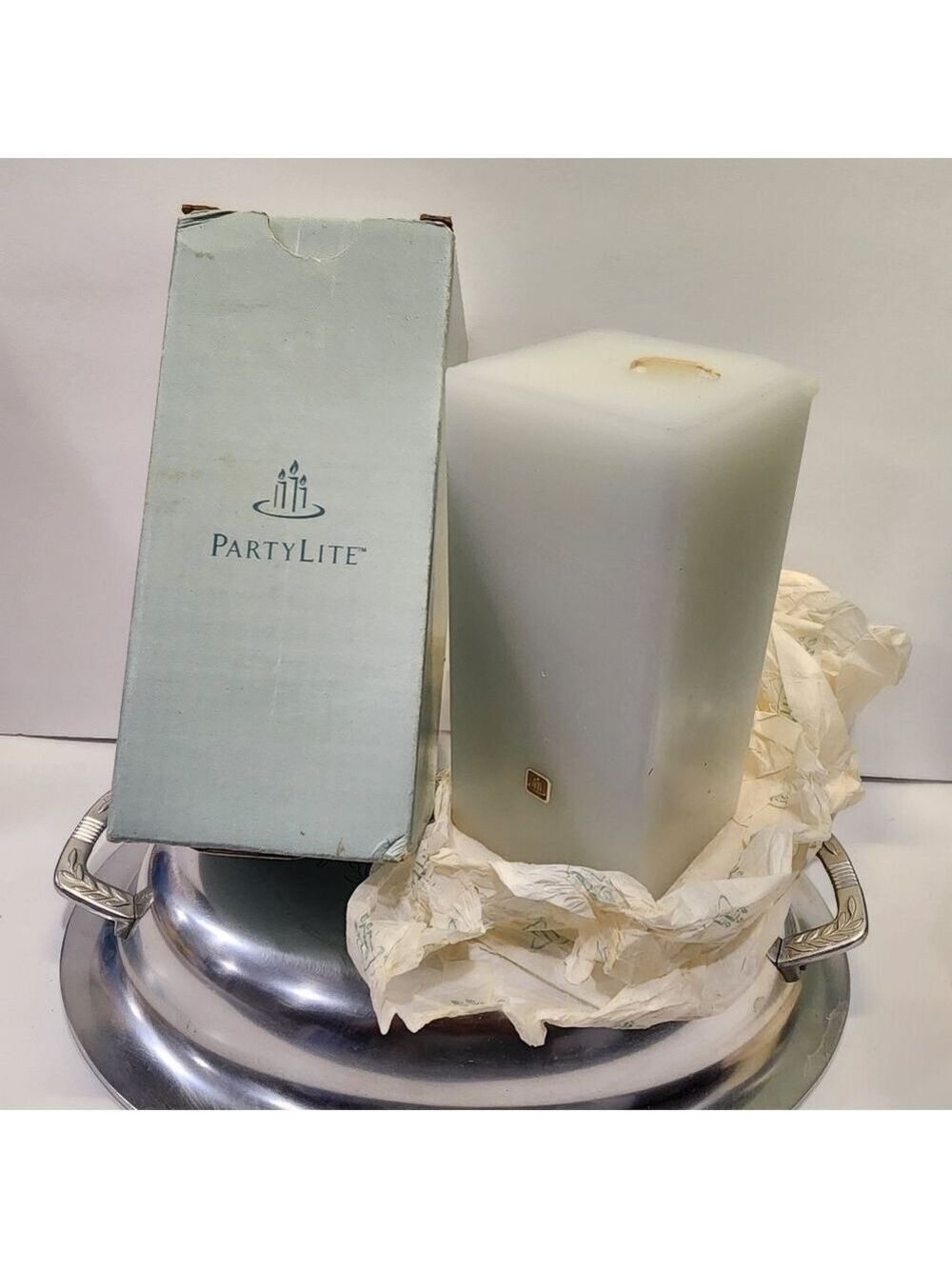 Partylite 3" x 6" Spring Water K06611 scented square pillar candle